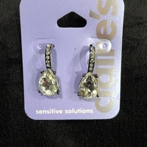 Black and diamond earrings